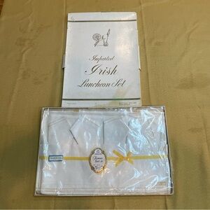 Irish Cloth Linen Vintage Placemats Napkins Luncheon New Old Stock (NOS) 8 Pcs